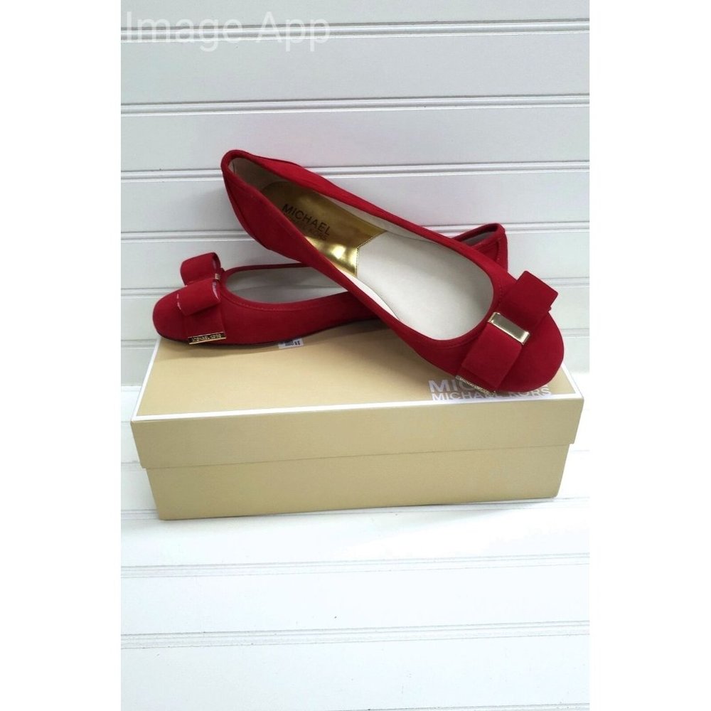 Michael Kors Kiera Ballet Flat Suede Scarlet 9